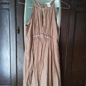 Cotton & silk taupe dress - size M